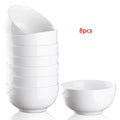10 Ounce Porcelain Bowls Set 8 Pack Premium White Ceramic Bowls