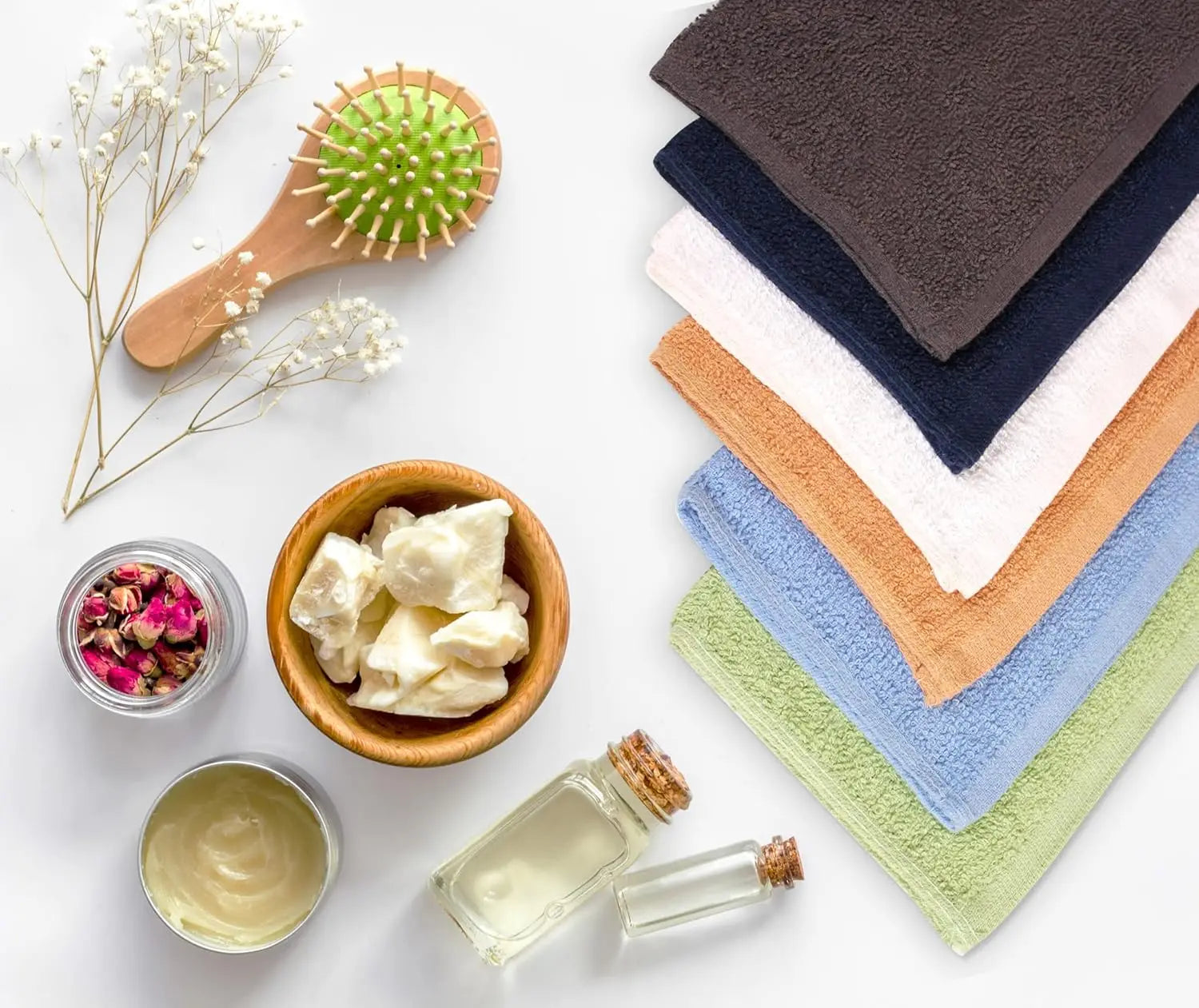 24-Pack 100% Cotton Wash Cloths, Super Absorbent & Soft Flannel Face Towels for Multi-Purpose Use