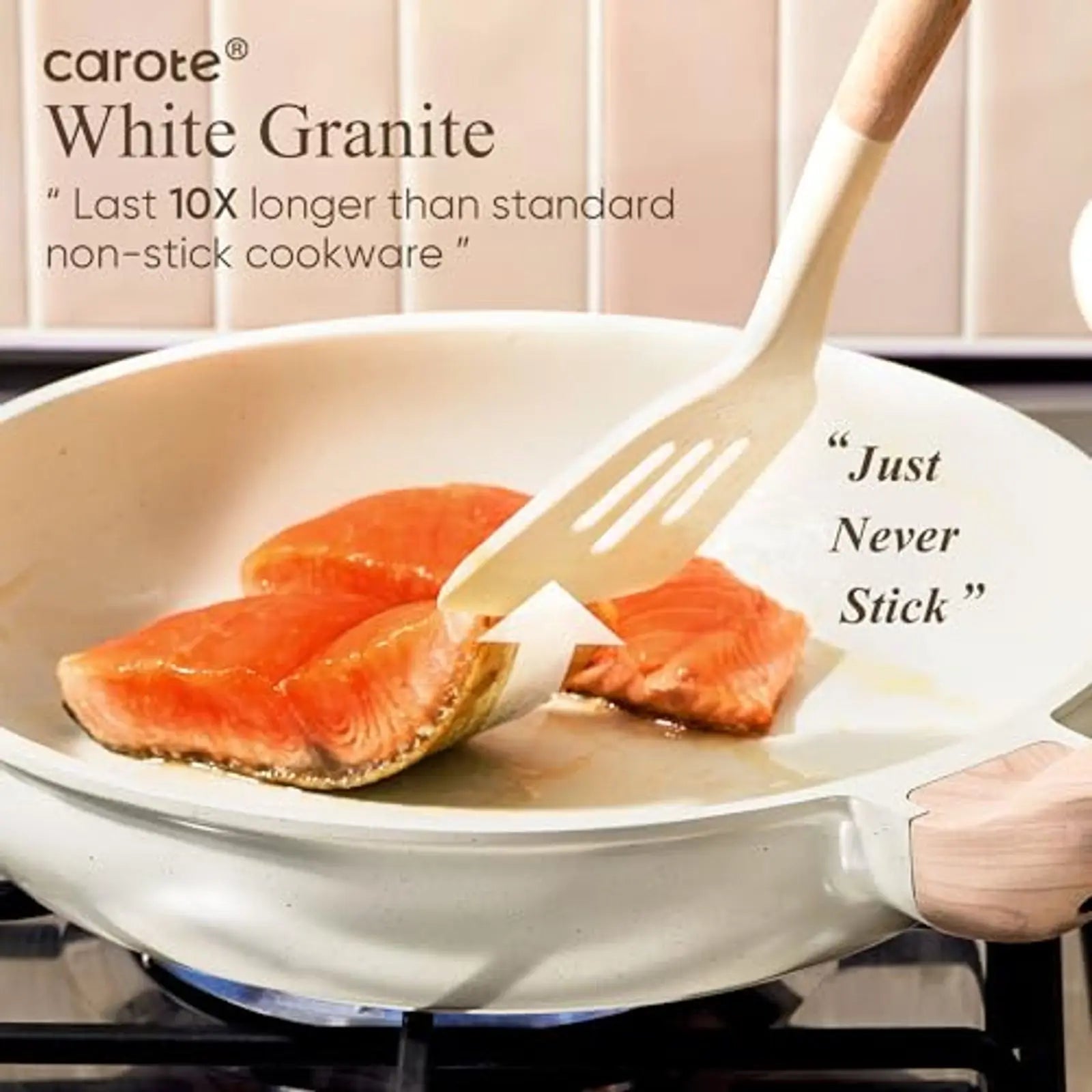 21Pcs Induction Cookware Set Nonstick White Granite Pots and Pans w Frying Pans Saucepans