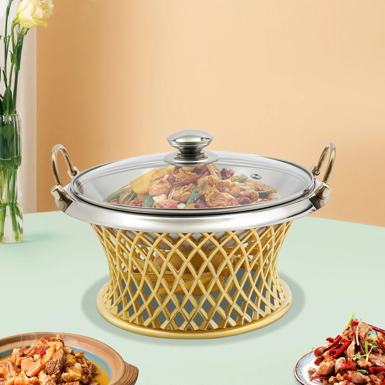 Buffet Chafing Dish, Round Chafing Dish, Chafing Dish With Lid