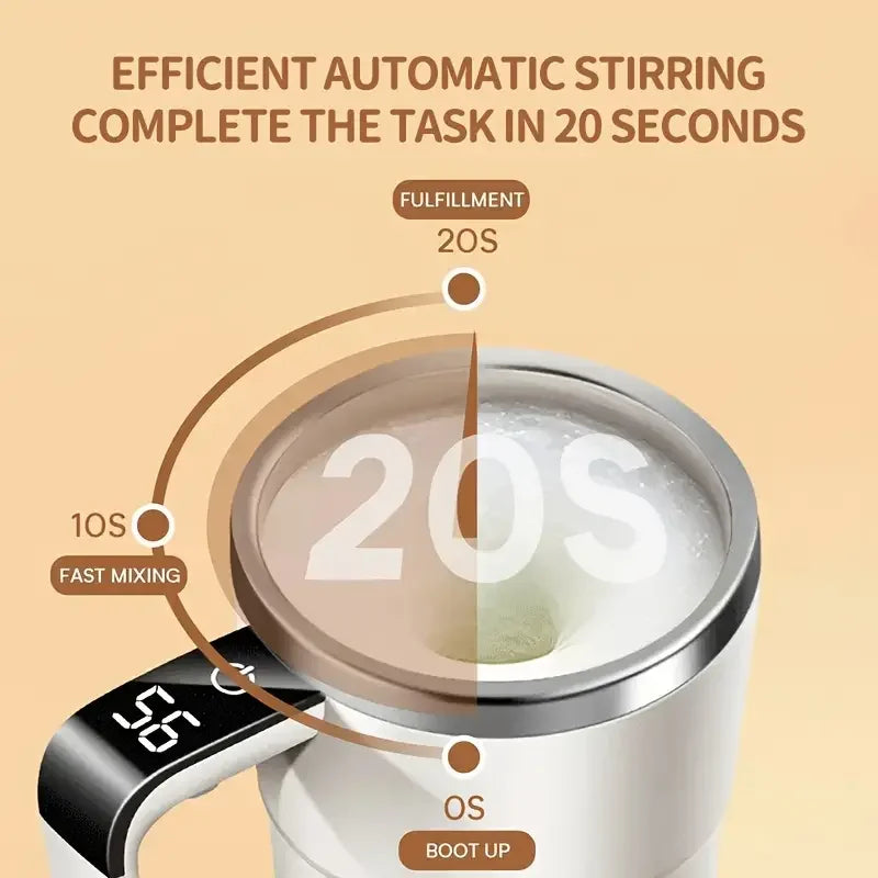 Coffee cup LED display|USB charging|magnetic mixing function