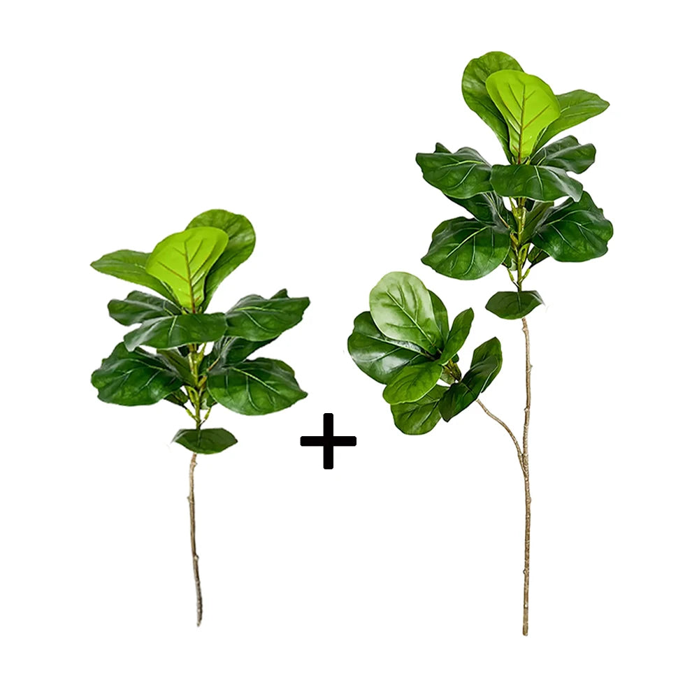 Large Artificial Ficus Tree Fake Rubber Plants Branch Plastic Fiddle Leaves