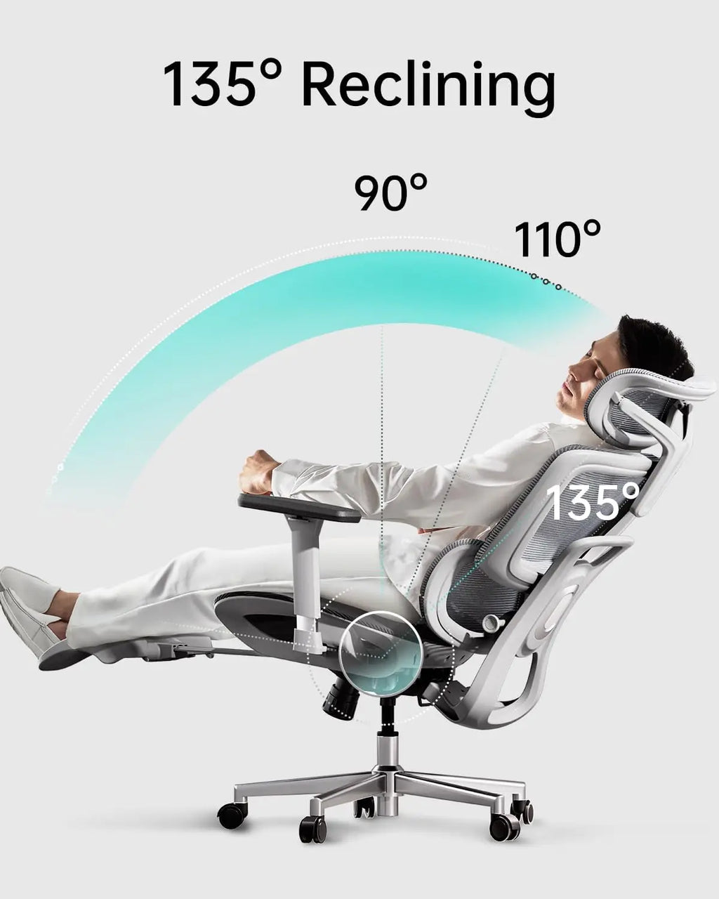 Ergonomic Mesh Office Chair with 3D Armrests, Adjustable Lumbar Support & Headrest for Home Desk