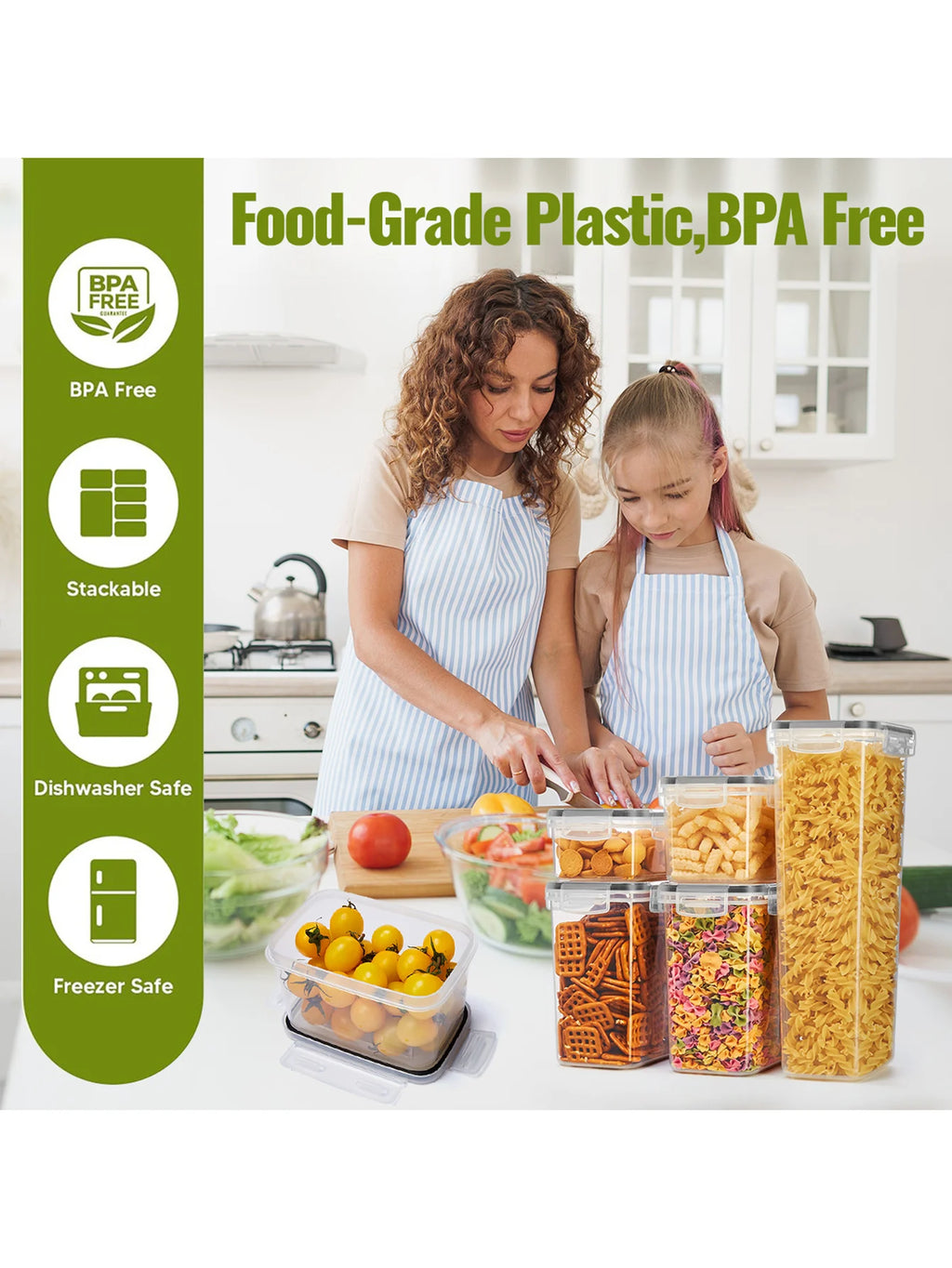 Sealed pasta boxes and storage boxes with LIDS, labels and markings