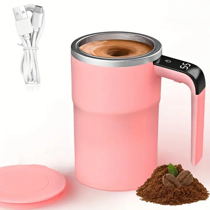 Coffee cup LED display|USB charging|magnetic mixing function