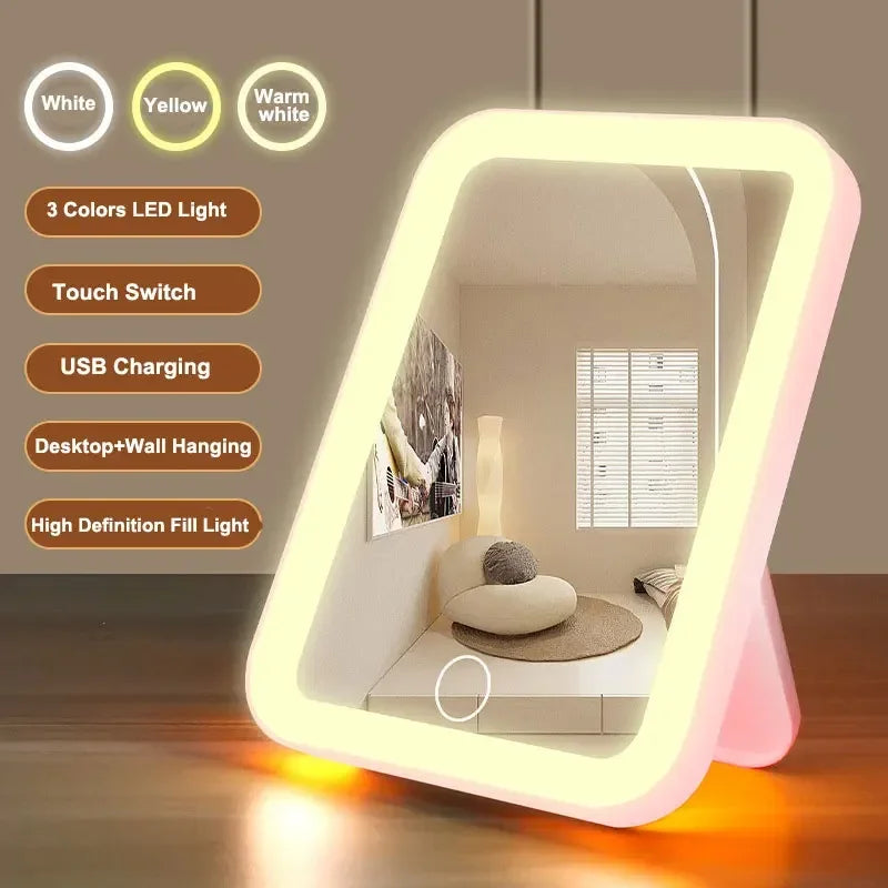 LED Smart Student Dormitory Desktop Fill Light Small Mirror