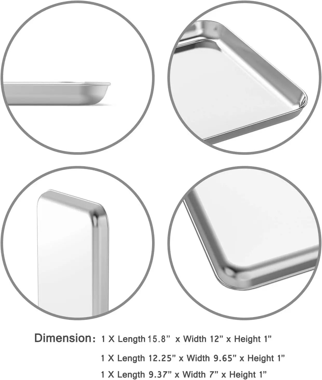 3-Piece Stainless Steel Baking Sheet Set