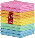 10 Pack Cotton Wash Cloths, Soft Absorbent 12x12 Inch