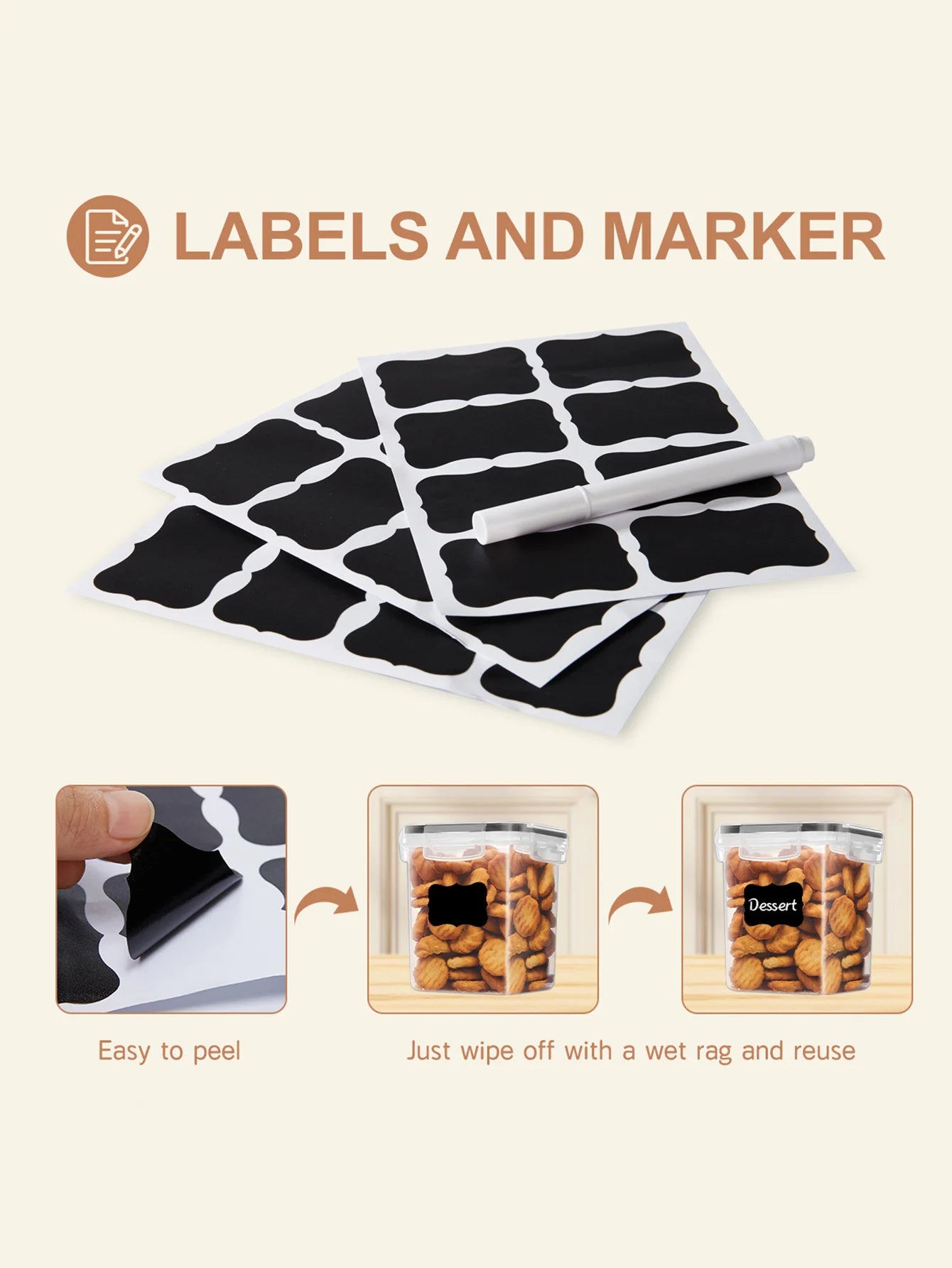 Sealed pasta boxes and storage boxes with LIDS, labels and markings