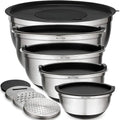 8-piece stainless steel nesting mixing bowl set with sealing lid