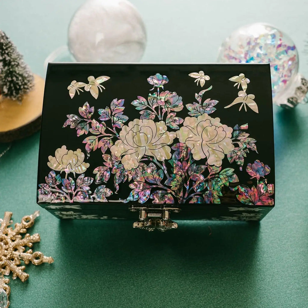 Handmade Mother of Pearl Jewelry Box with Mirror