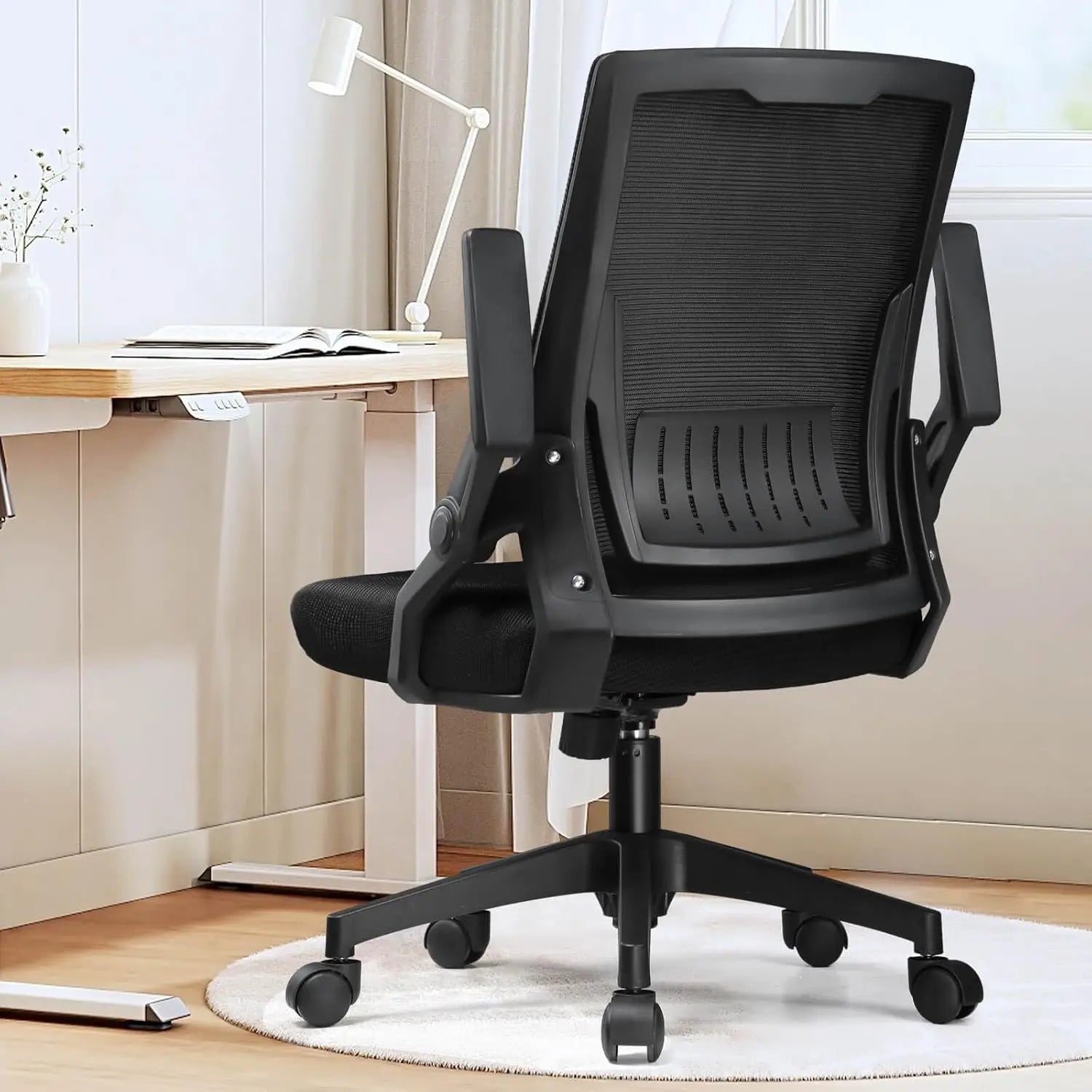 GTRACING Ergonomic Office Chair Flip-up Armrests Executive Computer Chair for Home Office Breathable Mesh Comfy Lumbar Support