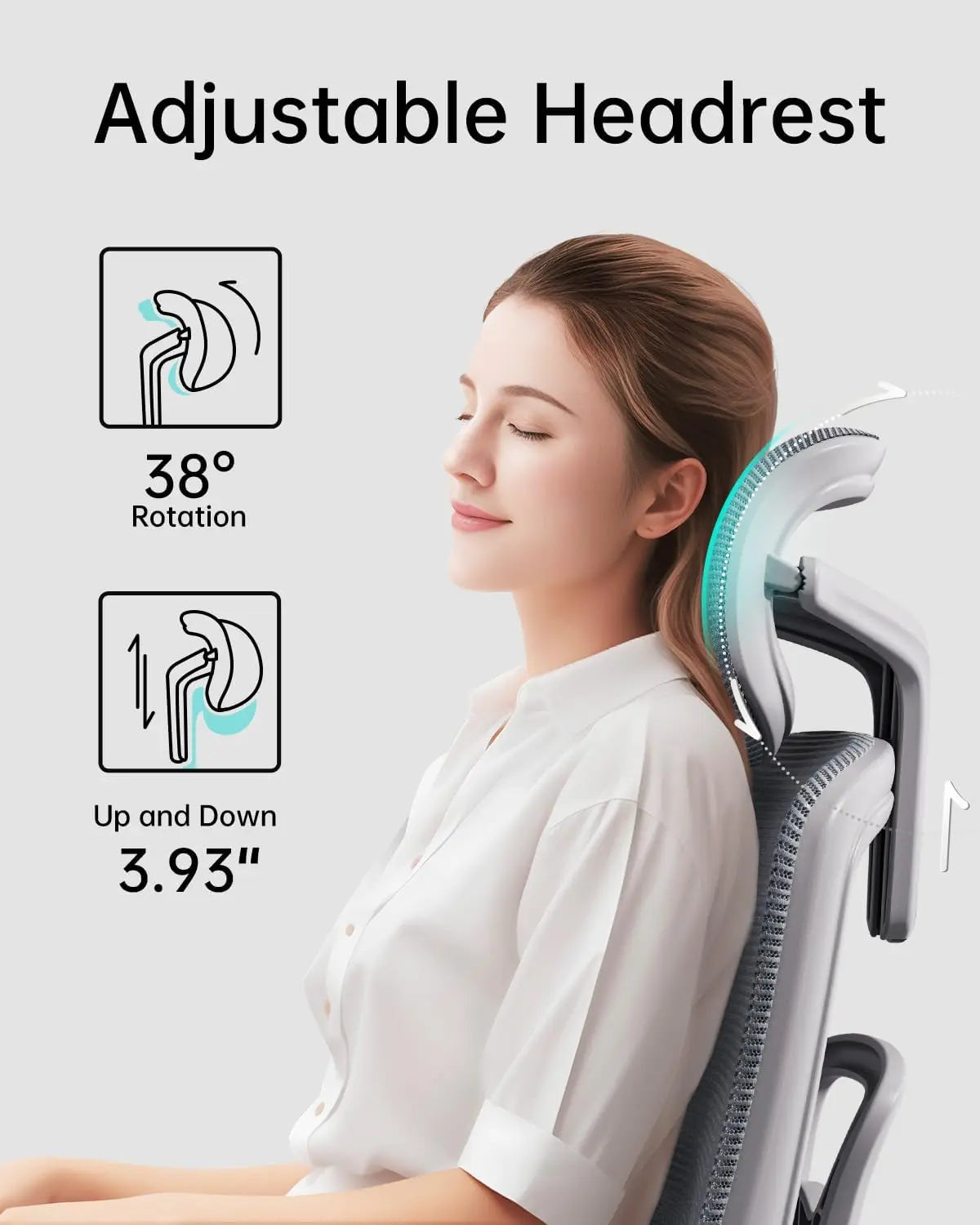 Ergonomic Mesh Office Chair with 3D Armrests, Adjustable Lumbar Support & Headrest for Home Desk