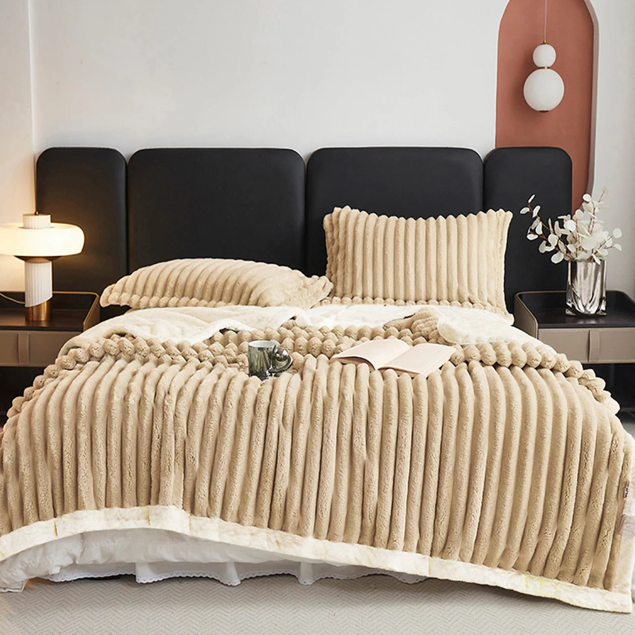 Weighted Fleece Blanket -Warm, Throw for Bedroom, Living Room, Student Dorm