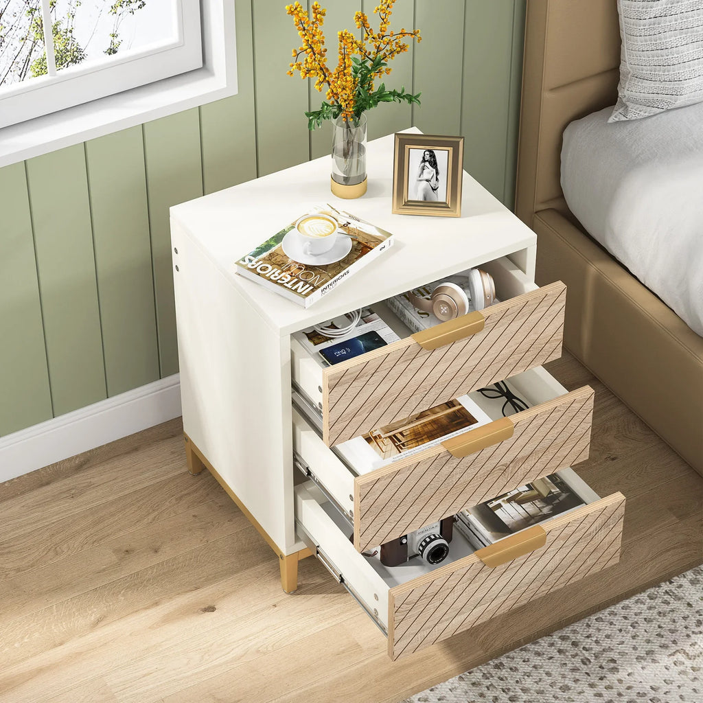 Night Stands for Bedroom  with 3 Drawers Bedside Tables