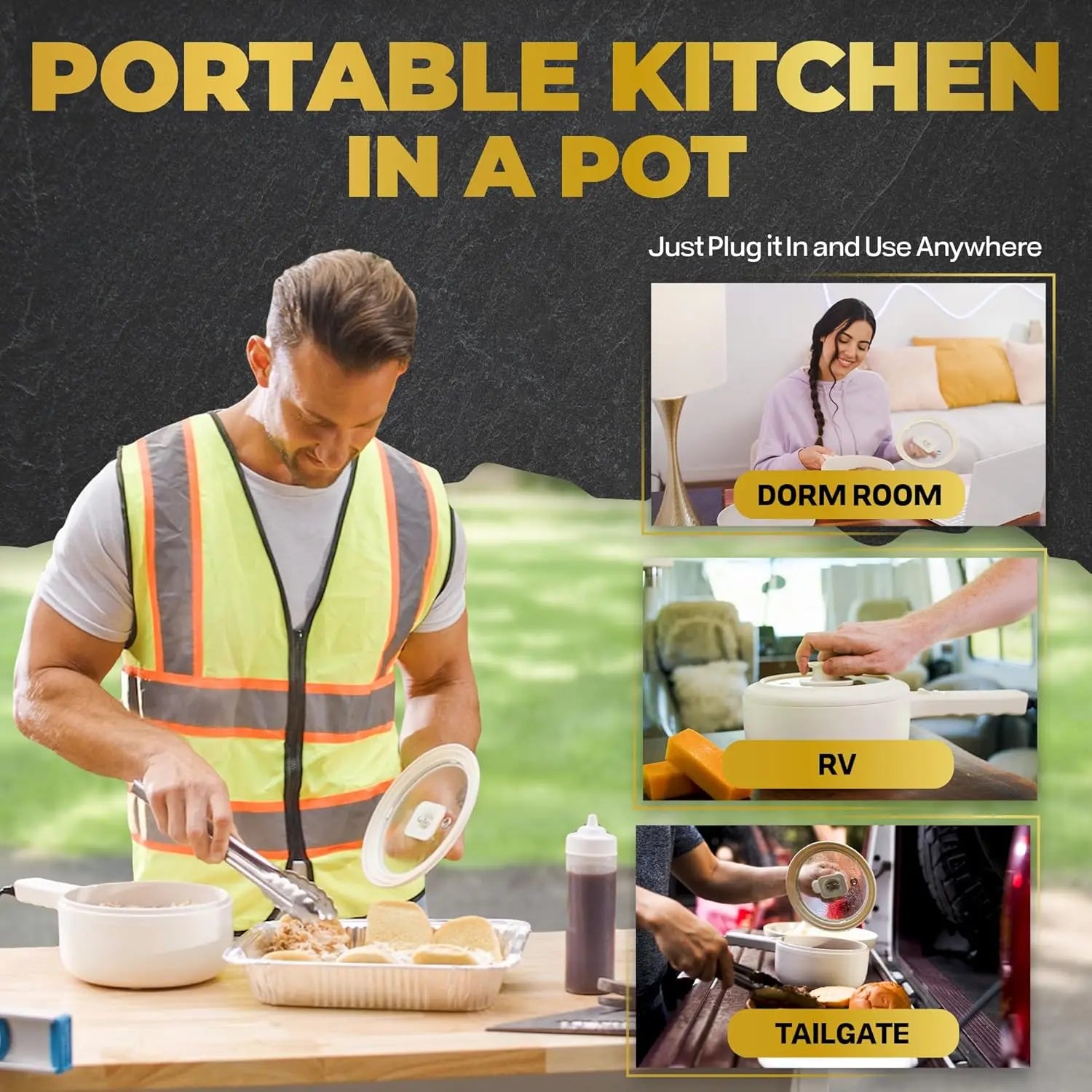 2.5L Electric Hot Pot with Lid & Steamer, Ceramic Cooker