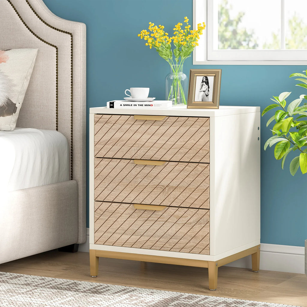 Night Stands for Bedroom  with 3 Drawers Bedside Tables