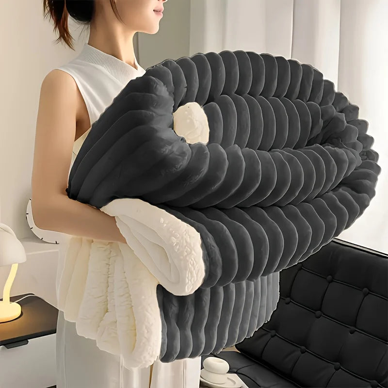 Weighted Fleece Blanket -Warm, Throw for Bedroom, Living Room, Student Dorm